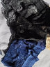 浪莎女士内裤女冰丝中腰性感超薄蕾丝透明纯棉裆女士三角底裤四条装 黑+肤+蓝+酒红 L 实拍图
