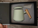瓷德堂創(chuàng  )意禮品木柄陶瓷咖啡馬克杯帶蓋勺粗陶杯子刻字情侶水杯定制logo 粗陶青蓋帶勺禮盒 曬單實(shí)拍圖