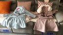 柚一杉童裝女童套裝裙女寶寶冬裝拜年禮服連衣裙加絨洋氣外套兒童兩件套 天鵝背心裙+黑色加絨打底+小熊 120 (建議身高115cm左右) 曬單實拍圖
