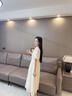香影新中式改良旗袍連衣裙女2025春夏新款泡泡袖盤(pán)扣國風(fēng)裙子 米色 S 曬單實(shí)拍圖