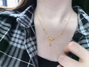 老廟黃金項鏈足金在逃公主蝴蝶結套鏈鎖骨鏈送女友老婆節禮物 可寫(xiě)賀卡#勿拍 曬單實(shí)拍圖