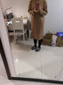 雪蓮秋冬新款中長(cháng)款純色高領(lǐng)羊絨女裙 木柴色S533 L/105 曬單實(shí)拍圖