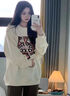 戀的春季衛(wèi)衣女春秋款學(xué)生少女高中初中女生衣服寬松2025新款春天外套 韓版圓領(lǐng)白色 均碼（可備注碼數(shù)） 曬單實(shí)拍圖