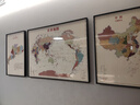 帶框 中國地圖掛圖 世界地圖掛畫(huà) 地理地形圖 現代輕奢 客廳辦公室沙發(fā)背景墻裝飾畫(huà) 英文簡(jiǎn)約  三聯(lián)超大尺寸2米 高端大氣上檔次 高清版 中國+世界+廣東 左右40*60中間80*60cm 總長(cháng)1.6 曬單實(shí)拍圖