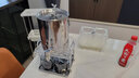古莜冷水壺帶水龍頭套裝家用耐高溫玻璃水具套裝大容量果汁飲料桶 長(cháng)耳兔冷水壺+雙層架+4杯混色 曬單實(shí)拍圖