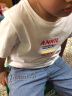 安奈儿童装男女童短袖速干T恤2024年夏装新款印花亲子装文化衫上衣 米白 120cm 实拍图
