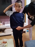 G.DUCKKIDS兒童運(yùn)動(dòng)套裝新款春秋款中大男童秋裝套裝潮洋氣時(shí)髦寬松衛(wèi)衣 藏青色MQ拼接印花套裝 130 CM(建議身高120-130c 曬單實(shí)拍圖