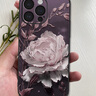 特雷索 蘋果16promax手機殼新款iphone15保護套彩繪皮紋外殼全包防摔細膩手感文藝花卉女款 【紫玉芙蕖】 iPhone15Pro Max 曬單實拍圖