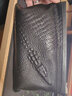 PLOVER手包男真皮牛皮手拿包鱷魚(yú)皮紋小手包男手拎包時(shí)尚潮大容量錢(qián)包男 黑色大號(26*16*1) 曬單實(shí)拍圖