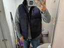 哈吉斯（HAZZYS）男裝冬季馬甲背心簡(jiǎn)約外套無(wú)袖羽絨服男ASFZU0ADX04 藏青色NV L (175/96A 48) 曬單實(shí)拍圖