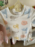 aqpa婴儿内衣套装夏季纯棉睡衣男女宝宝衣服薄款分体短袖 色块动物 73cm 实拍图