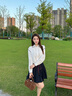 香影學(xué)院風(fēng)藏青色百褶半身裙女2025秋裝新款小個子短款高腰a字裙 藏青 S 155/60A/85-95斤 曬單實拍圖