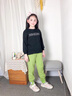 森葩女童褲子運動(dòng)褲秋冬加絨兒童褲子秋款2023新款女大童春秋休閑衛褲 綠色（加絨） 140碼(建議身高135cm左右) 曬單實(shí)拍圖