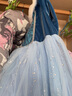 婉凱冰雪奇緣2女童毛領(lǐng)愛(ài)莎公主裙兒童連衣裙艾莎服裝 加絨毛領(lǐng)裙+皇冠魔法棒 120 曬單實(shí)拍圖