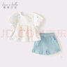 戴維貝拉女童短褲套裝寶寶短袖上衣褲子兩件套夏裝童裝 曬單實(shí)拍圖