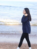 ELLE ACTIVE女款戶外梭織外套防風抗寒風衣時尚寬松舒適透氣休閑外套 藏青色 L 曬單實拍圖