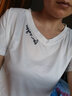 朵伶詩(shī)兒 白色v領(lǐng)短袖T恤女新款夏季半袖韓版寬松大上衣女士百搭體恤碼 白【肩字母】 XL 建議115-125斤 曬單實(shí)拍圖
