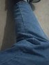 牧柒帛（MUQIBO）系繩復古牛仔褲男春秋季潮牌大碼褲子寬松直筒長(cháng)褲高街拖地闊腿褲 深藍色 5XL 曬單實(shí)拍圖