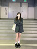 GARNUO高級感灰色西裝外套女2025春秋新款韓版炸街小個(gè)子寬松休閑小西服 灰色 XS【80-105】 曬單實(shí)拍圖