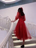 塞德勒新娘敬酒服2025新款秋秋季時(shí)尚氣質(zhì)紅色前短后長(cháng)款結婚訂婚禮服女 曬單實(shí)拍圖
