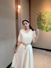 TAOROUSI連衣裙女夏季新款女裝時(shí)尚氣質(zhì)名媛優(yōu)雅溫柔風(fēng)通勤輕熟御姐裙子 乳白色 M 曬單實(shí)拍圖