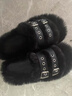 爾山集毛毛拖鞋女外穿秋冬室內家居毛絨棉拖厚底拖鞋女 黑色 37 曬單實(shí)拍圖