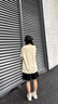 凡衣儂 華夫格美式復(fù)古短袖男夏季新款t恤寬松休閑百搭潮流刺繡半袖上衣 杏色 XL [建議125-140斤] 曬單實(shí)拍圖