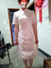 皮爾卡丹（pierre cardin）品牌新中式國風小個子連衣裙女夏季2025新款收腰顯瘦改良旗袍氣質 白色連衣裙 L (111-120斤) 曬單實拍圖