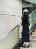 GUUKA TECH女裝外套女款飛行員夾克秋冬季休閑風(fēng)衣寬松25新款小個(gè)子連帽上衣 黑色 S 曬單實(shí)拍圖