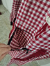 崇朗圍裙廚房長(zhǎng)袖式工作服罩衣成人做飯衣服帶袖男女圍腰2025新款高端 酒紅色1條（立體小花罩衣） 曬單實(shí)拍圖