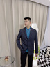 羅蒙（ROMON）羊毛西裝男商務(wù)休閑防風(fēng)保暖中年毛呢西服男士修身百搭單西外套男 灰色 厚款 XL 曬單實(shí)拍圖