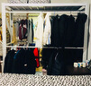 實(shí)邦 掛衣服帽貨架置物架落地架 服裝店展示架倉庫房晾衣架西裝衣架 白色 200*60*200=2層主（含兩層層板） 曬單實(shí)拍圖