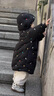 乖奇熊三防嬰幼兒羽絨外套中長(cháng)款冬季保暖上衣寶寶鴨絨連帽外出衣服黑色 曬單實(shí)拍圖