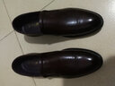 老人頭（LAORENTOU）皮鞋男士商務(wù)正裝鞋頭層牛皮套腳防滑透氣休閑鞋 A90205 棕 41  曬單實(shí)拍圖