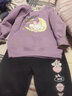 巴布豆女童加絨套裝秋冬款兒童可愛(ài)花邊甜美風(fēng)兩件套中大童加厚保暖童裝 紫 月亮巴布+黑 彩虹櫻桃X 120 曬單實(shí)拍圖