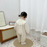 班喜迪嬰兒衣服秋冬裝嬰幼兒夾棉連體衣女寶寶棉衣公主哈衣加厚冬季棉服 米色 90cm 曬單實(shí)拍圖