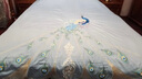 貴福爽 全棉貢緞刺繡四件套新中式純棉60支埃及長絨棉孔雀繡花婚慶床上用品 幻羽-綠 1.8或2.0米床四件套（被套220*240cm） 曬單實拍圖