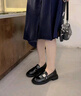 ZHR厚底樂福鞋女2025春季新款英倫鏡面小皮鞋百搭舒適軟底一腳蹬單鞋 鏡面黑 37 曬單實拍圖