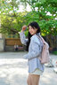 Y.U.M.C.雙肩包女通勤2024新款時尚小簡約背包商務(wù)14英寸電腦包防水YUMC 粉色（可放14寸電腦） 曬單實拍圖