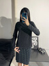 槿城打底衫2025新款女秋冬內(nèi)搭白色長(zhǎng)袖t恤磨毛加絨加厚百搭高領(lǐng)上衣 黑色H528 2XL 適合140-160斤 曬單實(shí)拍圖