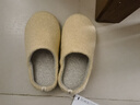 內(nèi)泊（NEIBO）乳膠棉拖鞋女冬季天大碼男士室內(nèi)家居鞋防滑防臭橡膠軟底羊毛黃44 曬單實拍圖