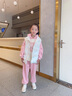 FNJ KIDS女童套裝冬季新款洋氣中大童加絨加厚衛衣兒童馬甲三件套潮 A01粉色 150 （建議身高140-150cm） 曬單實(shí)拍圖