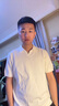 FULL MONTY男士POLO衫V領(lǐng)針織POLO休閑商務(wù)純棉翻領(lǐng)短袖T恤夏季款 白色8119 L 曬單實(shí)拍圖