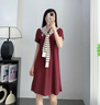 Teenie Weenie小熊春夏季通勤職場(chǎng)寬松POLO披肩連衣裙學(xué)院風(fēng)時(shí)尚女 酒紅色 S (160) 曬單實(shí)拍圖