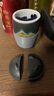 古石尊 日式粗陶旅行茶杯個(gè)人杯陶瓷帶蓋過(guò)濾茶水分離泡茶杯隔熱套隨手杯 遠山旅行杯  陶黑（帶包） 曬單實(shí)拍圖