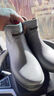汐鯉男士時(shí)尚潮流厚底雨鞋中筒雨靴短筒保暖輕便防水防滑耐磨防水鞋男 灰色 41 曬單實(shí)拍圖