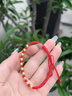 夕愛(ài)金樓古法小金珠子紅繩手鏈黃金轉運珠男女情侶編織本命年手繩999足金 紅繩 10粒5mm古法 約1.15-1.35g 曬單實(shí)拍圖
