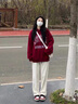 ARNTARE官方潮牌休閑褲男女同款秋冬季加絨寬松簡約純色直筒長褲子闊腿褲 336平腳黑色-NE01 XL （體重120-140斤） 曬單實(shí)拍圖