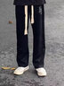 柏斐荻夏秋男休閑長褲棉寬松小腳褲拼接膝蓋運(yùn)動(dòng)束腳褲戶外速干工作褲 灰色 XL 曬單實(shí)拍圖