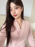 法莎羅兒（FASLOV）高端職業(yè)連衣裙女法式顯瘦氣質(zhì)西裝裙子2024春夏季新款主持人正裝 藍色連衣裙 S 曬單實(shí)拍圖